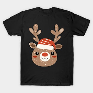 Cute kawaii reindeer Christmas design T-Shirt